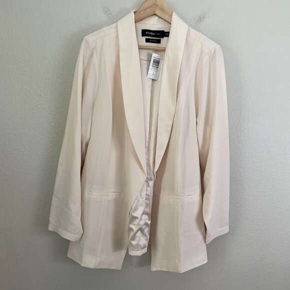 NEW Studio By Torrid Womens Plus 2X Dew Crepe Shawl Collar Blazer Jacket - Picture 10 of 13